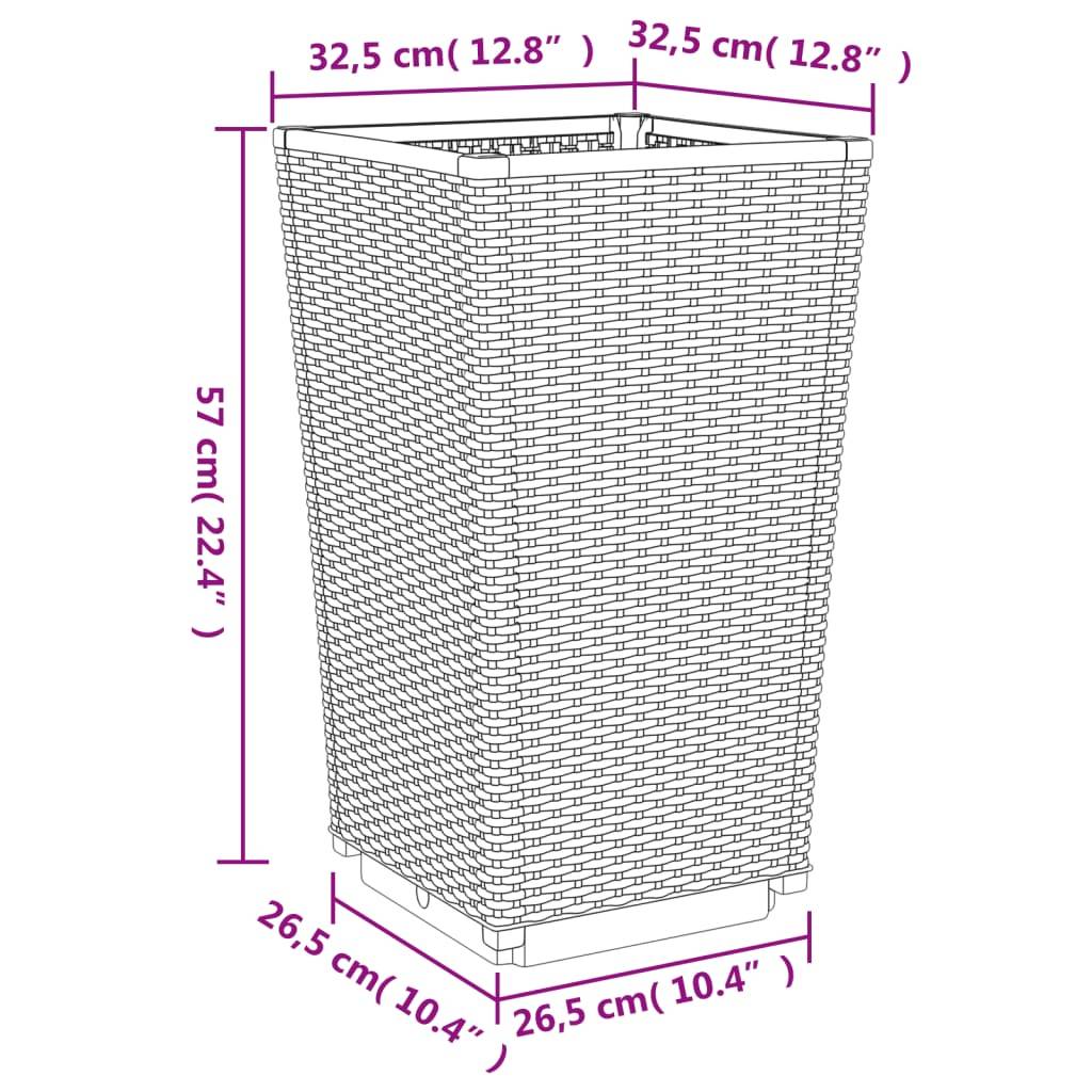 Maison Chic - Lot de 2 Jardinières, Bac à fleurs, Pot de fleurs gris clair 32,5x32,5x57 cm polypropylène - Imagen 9