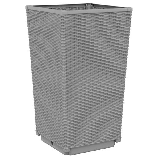 Maison Chic - Lot de 2 Jardinières, Bac à fleurs, Pot de fleurs gris clair 32,5x32,5x57 cm polypropylène - Imagen 4