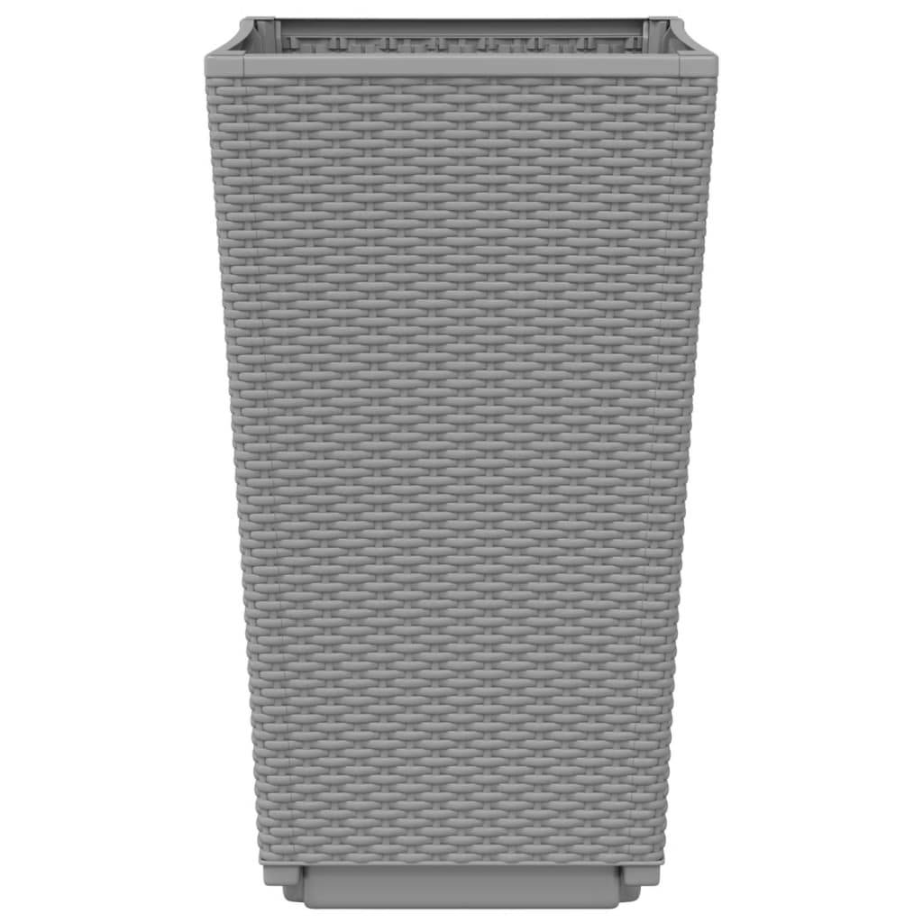 Maison Chic - Lot de 2 Jardinières, Bac à fleurs, Pot de fleurs gris clair 32,5x32,5x57 cm polypropylène - Imagen 6