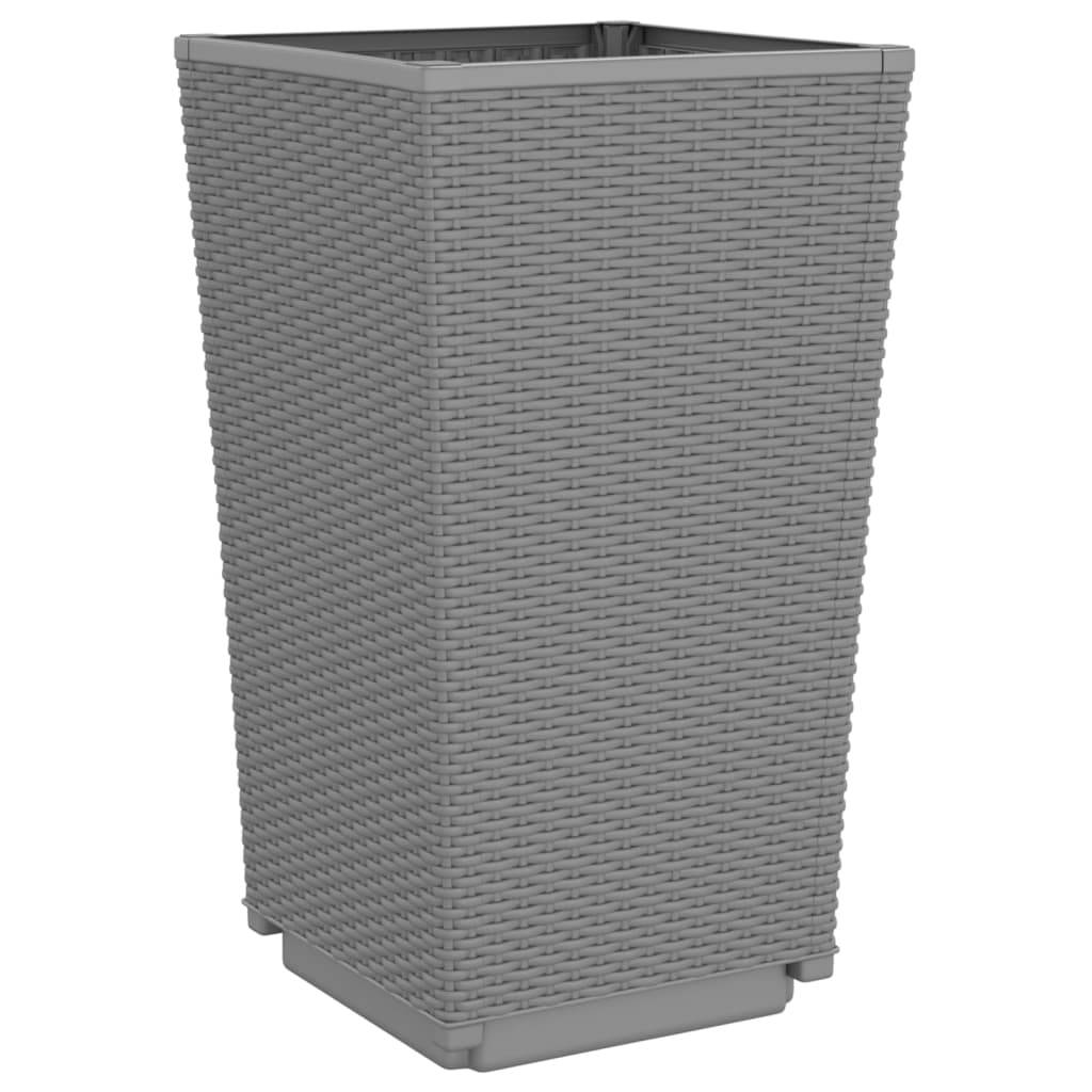 Maison Chic - Lot de 2 Jardinières, Bac à fleurs, Pot de fleurs gris clair 32,5x32,5x57 cm polypropylène - Imagen 7