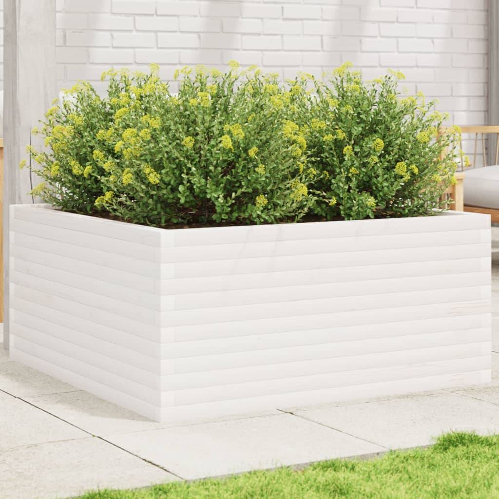 Maison Chic - Jardinière, Bac à fleurs, Pot de fleurs blanc 100x100x46 cm bois de pin massif - Imagen 2