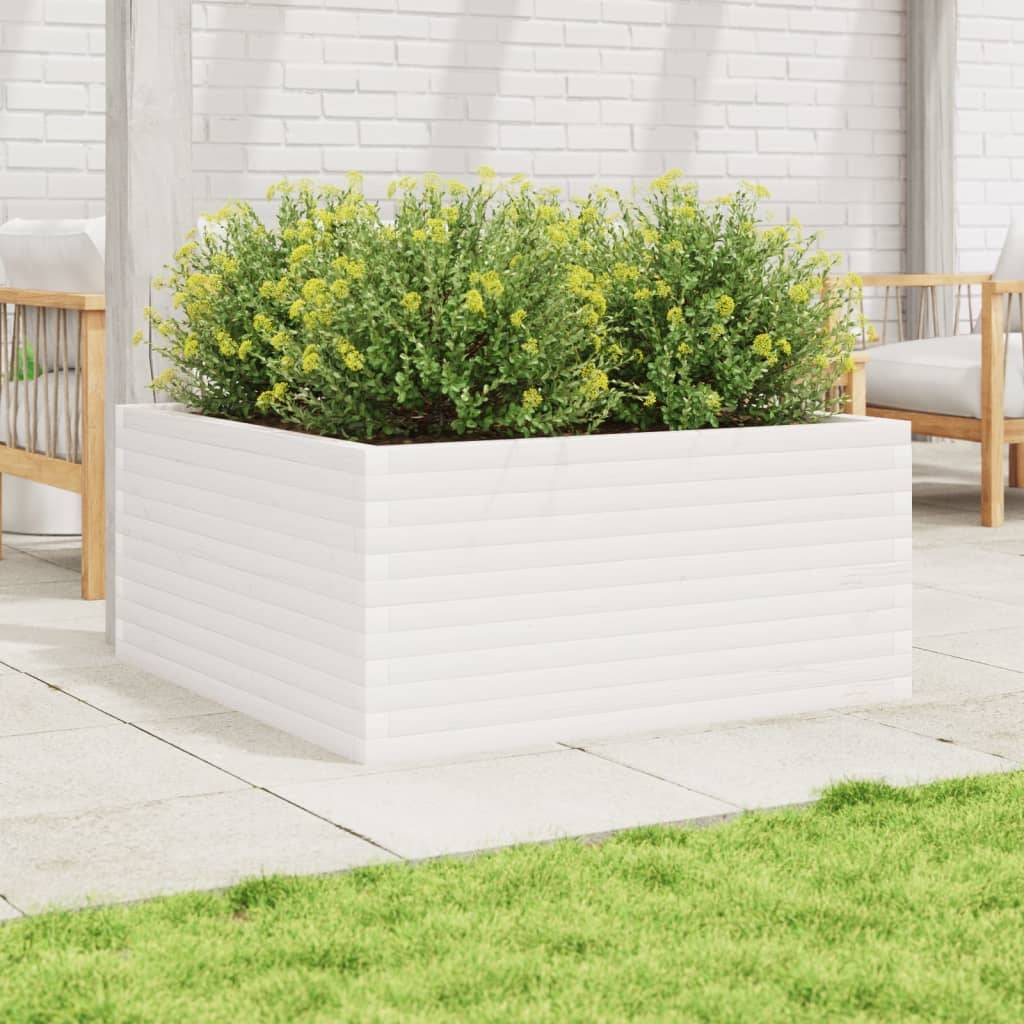 Maison Chic - Jardinière, Bac à fleurs, Pot de fleurs blanc 100x100x46 cm bois de pin massif - Imagen 3