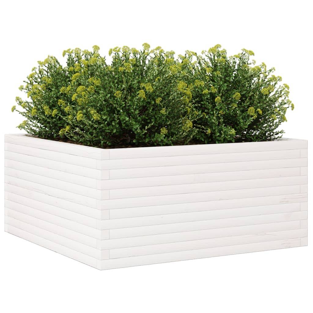Maison Chic - Jardinière, Bac à fleurs, Pot de fleurs blanc 100x100x46 cm bois de pin massif - Imagen 4