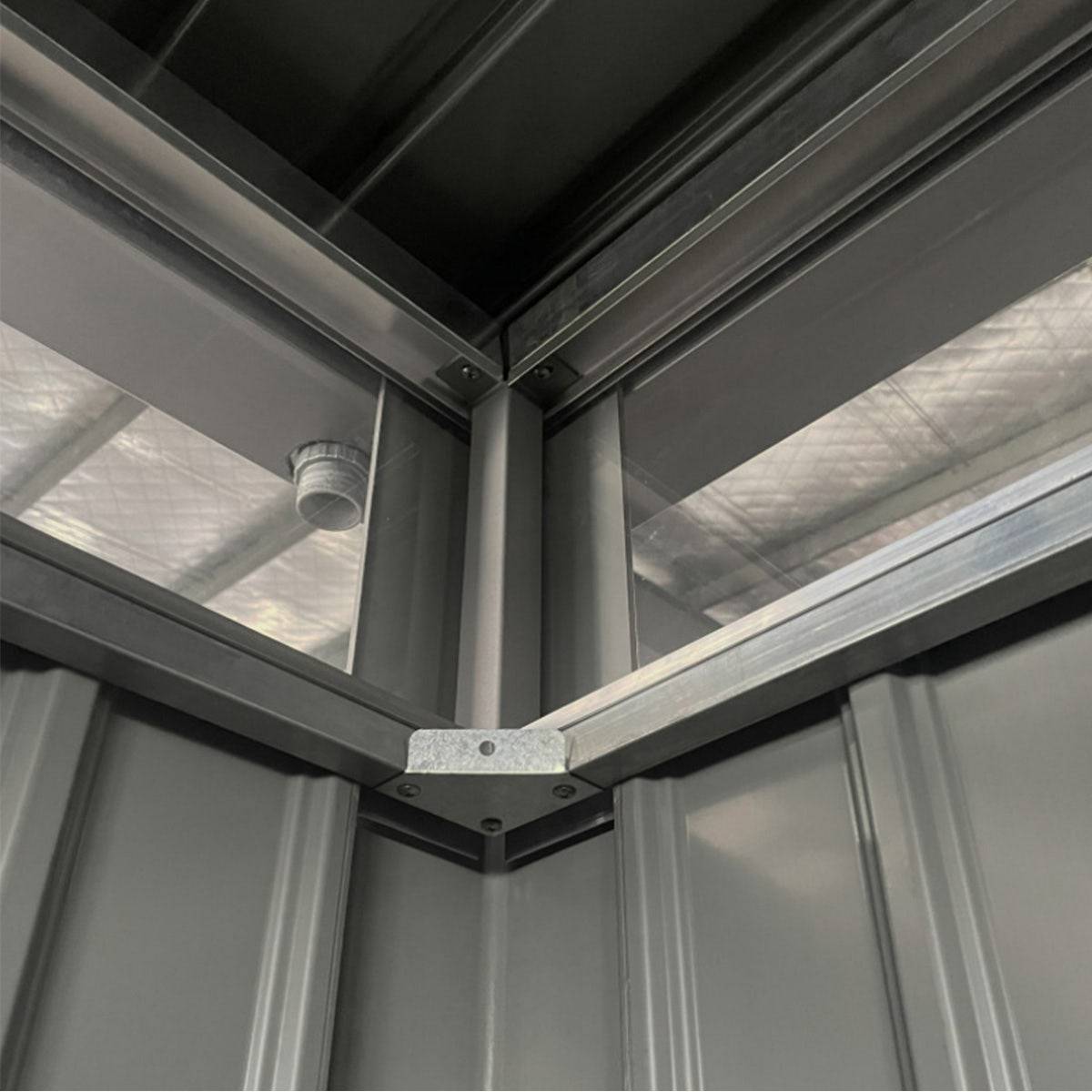 Abri de jardin moderne gris anthracite toit plat en acier galvanisé - Image 7
