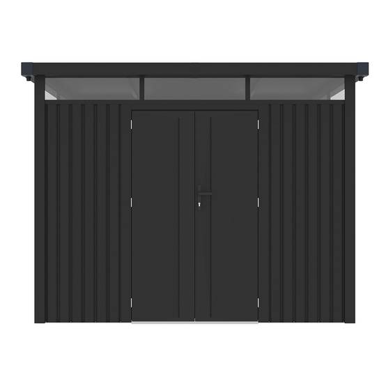 Abri de jardin moderne gris anthracite toit plat en acier galvanisé - Image 8