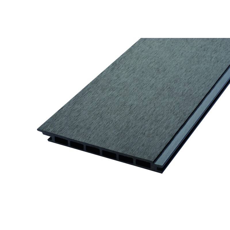 Lame de bardage bois composite alvéolaire L 270 cm / l 17,1 cm / E 1,5 cm - Gris anthracite