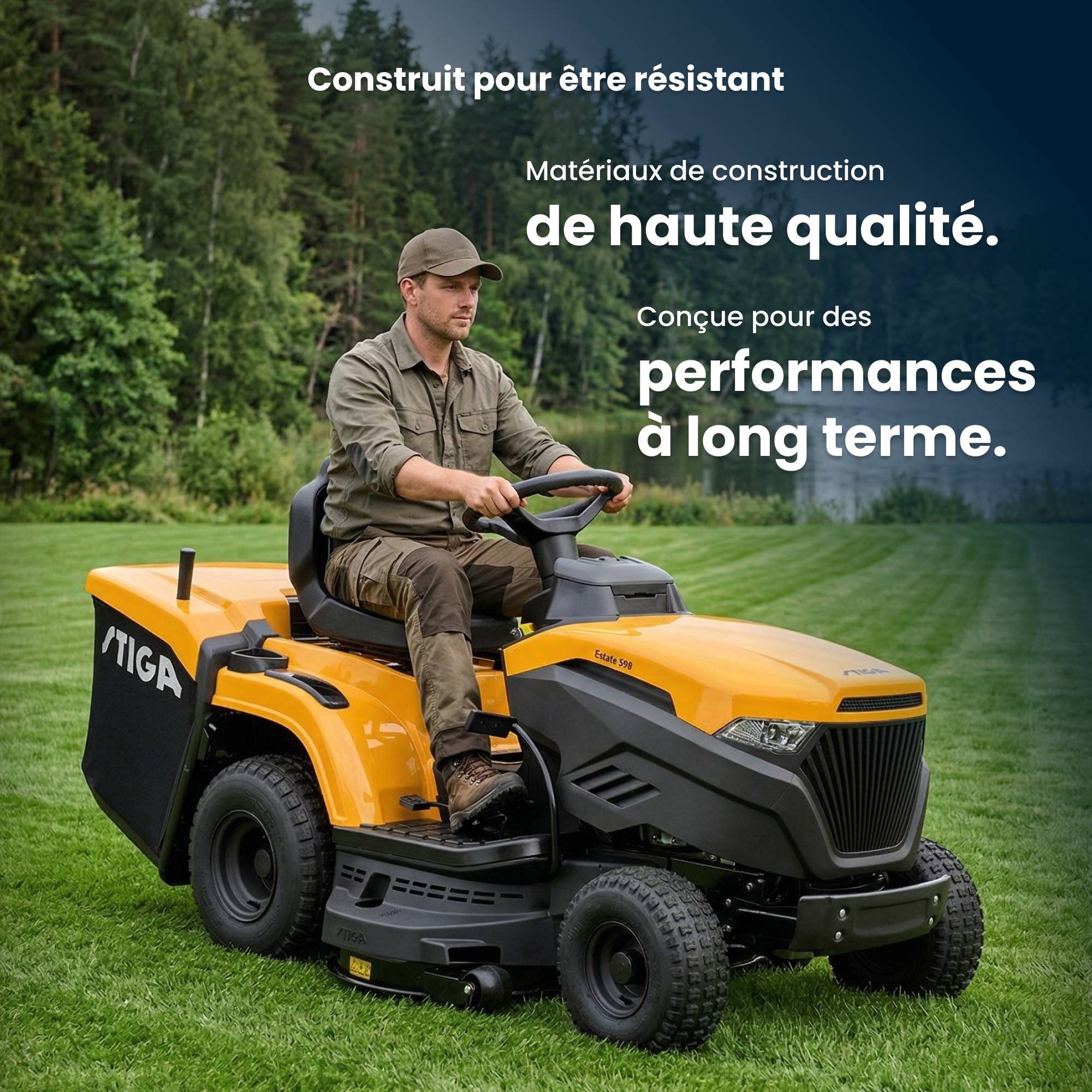 Stiga - Tracteur Estate 598, moteur 452cc, plateau 98cm, collecteur 240L - STIGA - Image 5