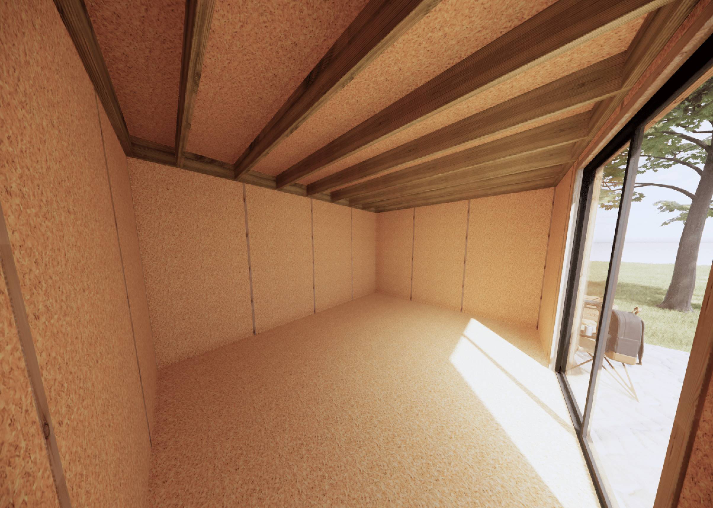 Sans Marque - Dépendance jardin sans permis en bois 4,4 x 3,5 x 2,7 m avec plancher isolé / menuiseries alu k-line - Image 10