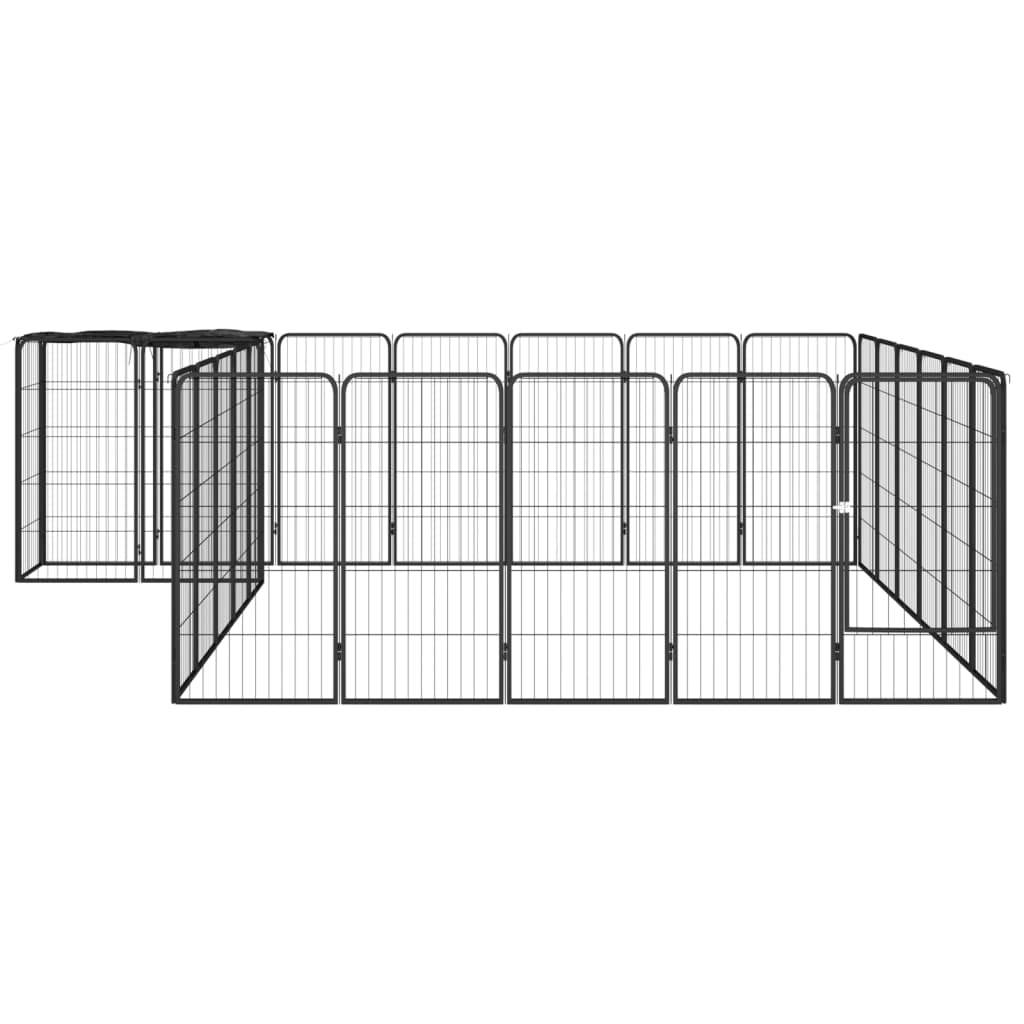 Vidaxl - Parc pour chien 26panneaux Noir 50x100cm Acier enduit de poudre vidaXL 3115952 - Imagen 2