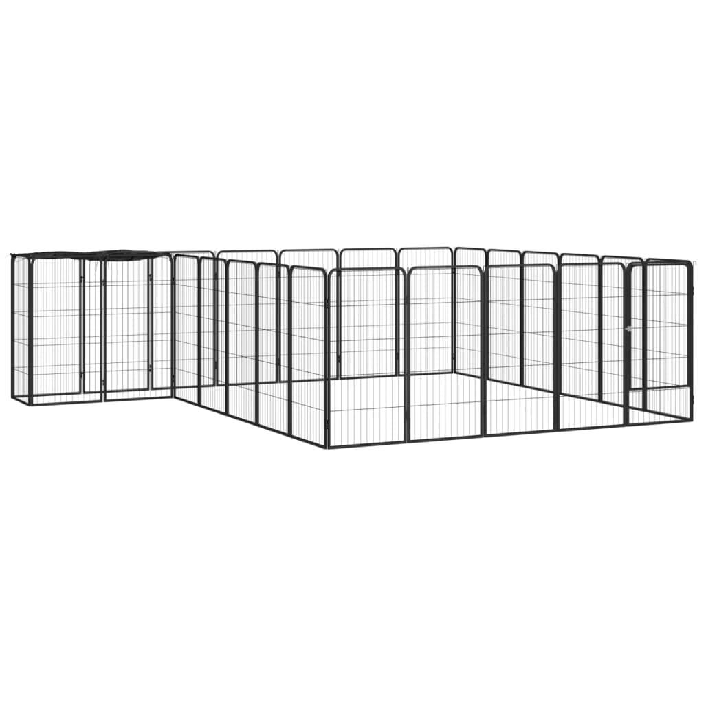 Vidaxl - Parc pour chien 26panneaux Noir 50x100cm Acier enduit de poudre vidaXL 3115952 - Imagen 1
