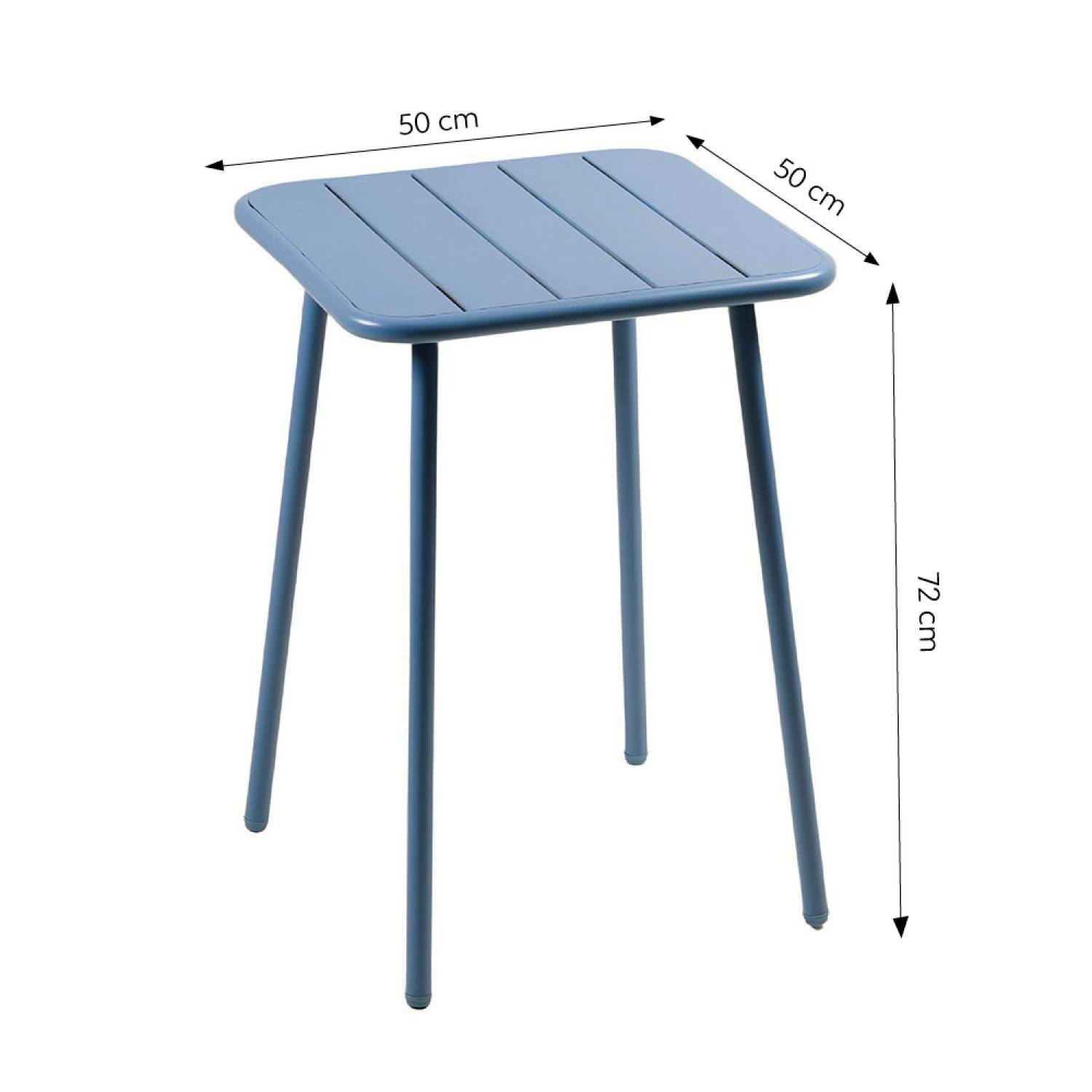 Table carrée 2 places 50x50cm bleu BERGAME - Image 3