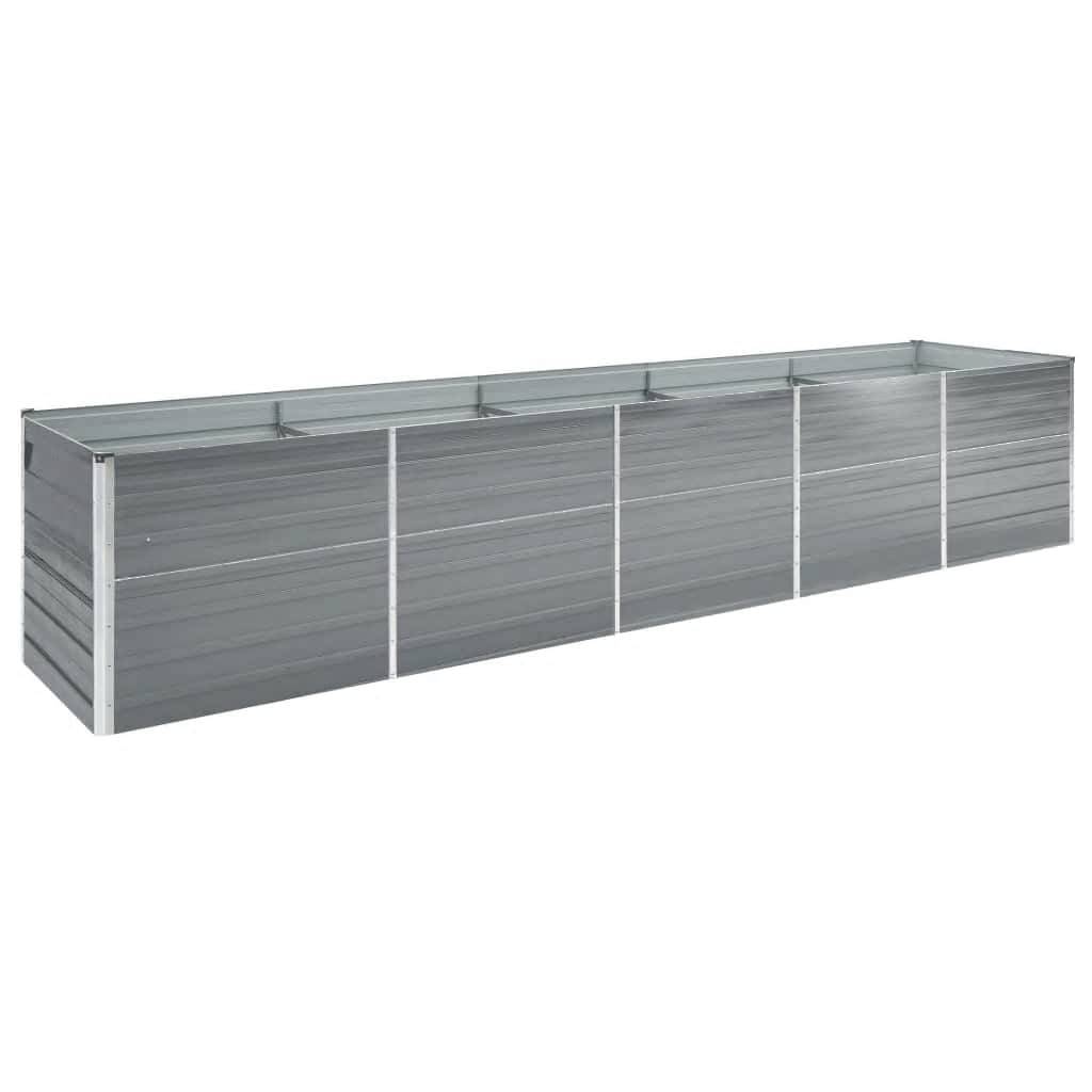 ComfortXL - Bac potager haut en acier galvanisé pour jardin Gris 400x80x77 cm – ComfortXL Outdoor Living - Image 1