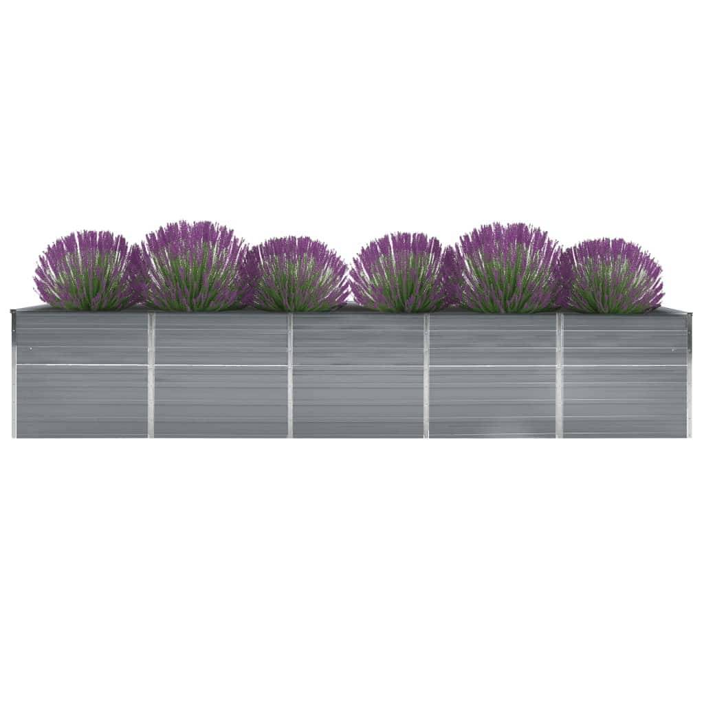 ComfortXL - Bac potager haut en acier galvanisé pour jardin Gris 400x80x77 cm – ComfortXL Outdoor Living - Image 2