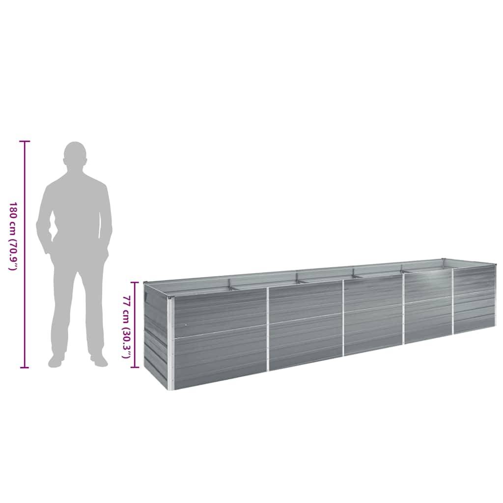ComfortXL - Bac potager haut en acier galvanisé pour jardin Gris 400x80x77 cm – ComfortXL Outdoor Living - Image 9