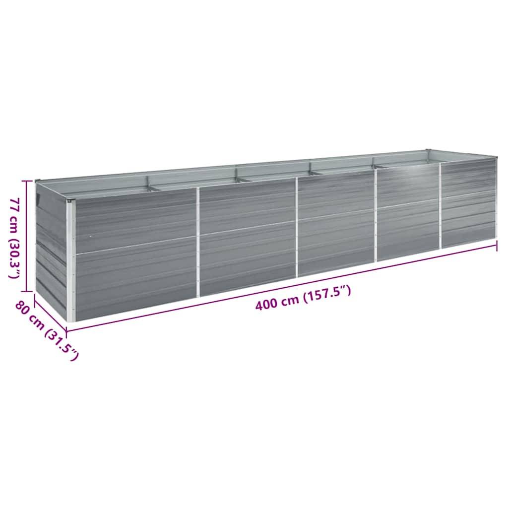 ComfortXL - Bac potager haut en acier galvanisé pour jardin Gris 400x80x77 cm – ComfortXL Outdoor Living - Image 8