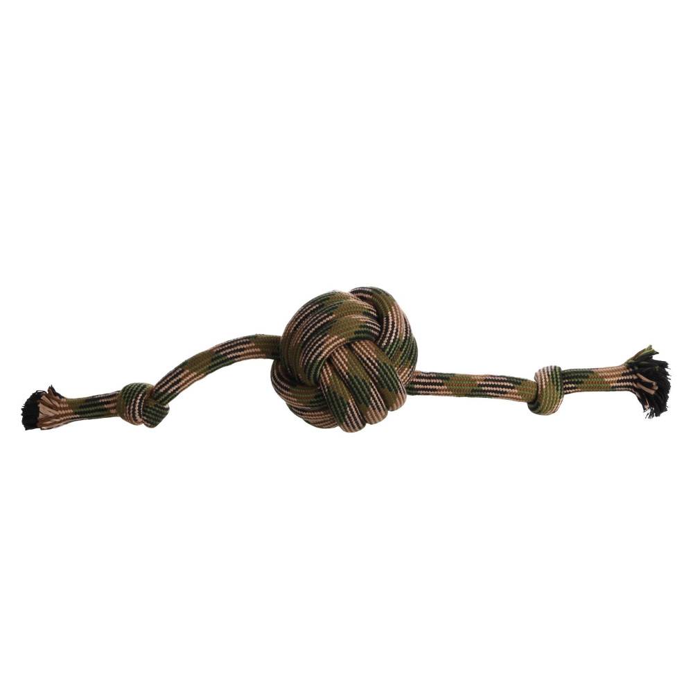 Jouet Balle nouée Corde avec 2 nœuds Camouflage 65 cm pour chien - Image 1