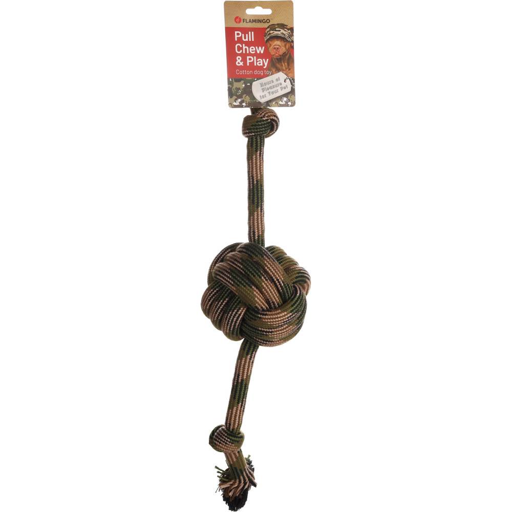 Jouet Balle nouée Corde avec 2 nœuds Camouflage 65 cm pour chien - Imagen 3