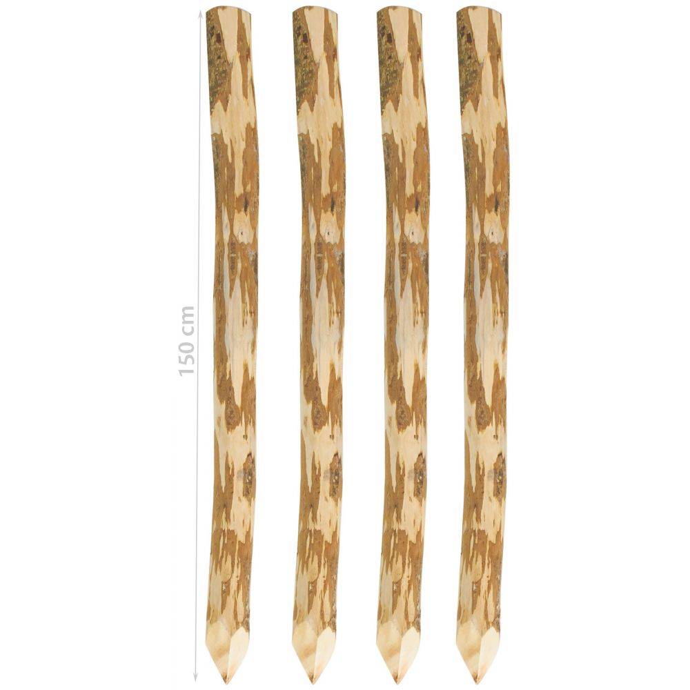 Aubry Gaspard - Poteaux en noisetier (Lot de 4) Hauteur 150 cm - Imagen 3
