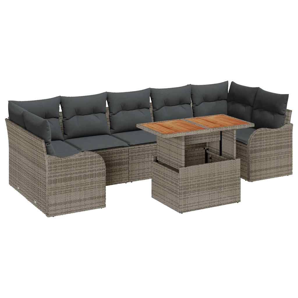 Salon de jardin 8 places en Poly rotin modulable avec coffres de rangement Gris – ComfortXL Outdoor Living - Image 2