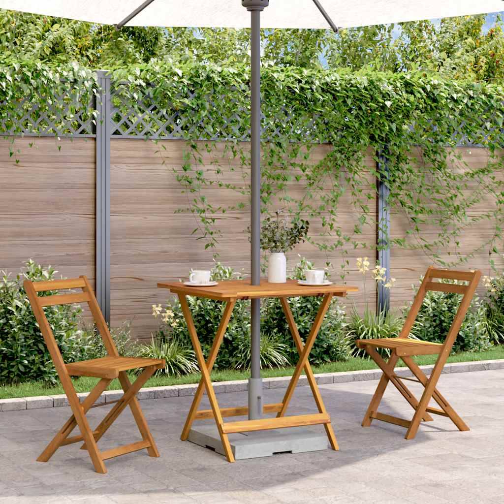 PANGIVO - Table pliable de jardin Bois d'acacia massif Naturel 70 x 70 x 75 cm - PANGIVO - Image 1