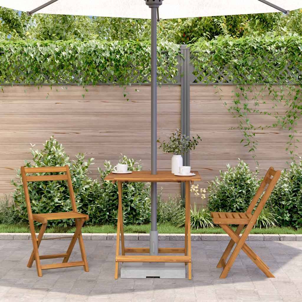 PANGIVO - Table pliable de jardin Bois d'acacia massif Naturel 70 x 70 x 75 cm - PANGIVO - Image 3