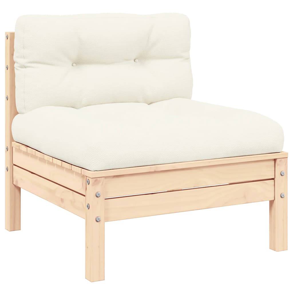 Canapé 2 places de jardin | Canapé D'extérieur | Sofa De Jardin et coussins crème Bois de pin solide Maison Chic - Image 1
