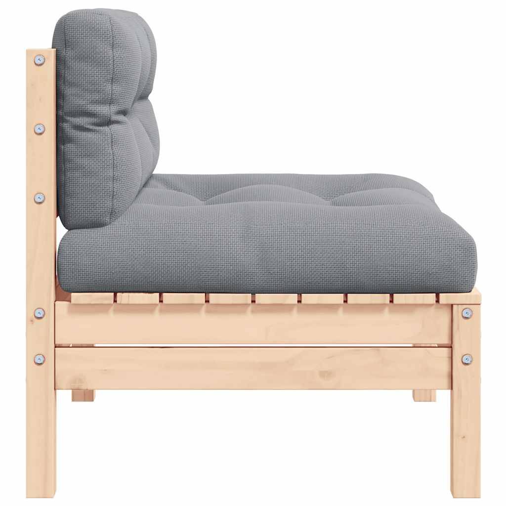 Canapé 2 places de jardin | Canapé D'extérieur | Sofa De Jardin et coussins crème Bois de pin solide Maison Chic - Image 4