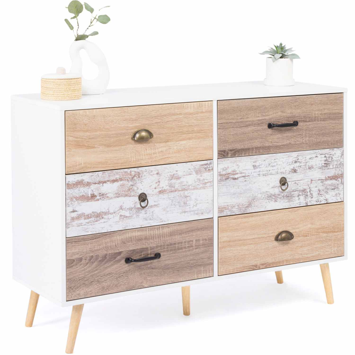 Commode 6 tiroirs BAHIA 115 cm scandinave - Image 2