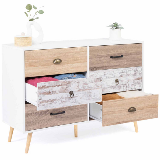 Commode 6 tiroirs BAHIA 115 cm scandinave - Image 4