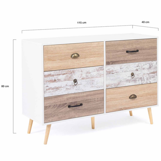 Commode 6 tiroirs BAHIA 115 cm scandinave - Image 5