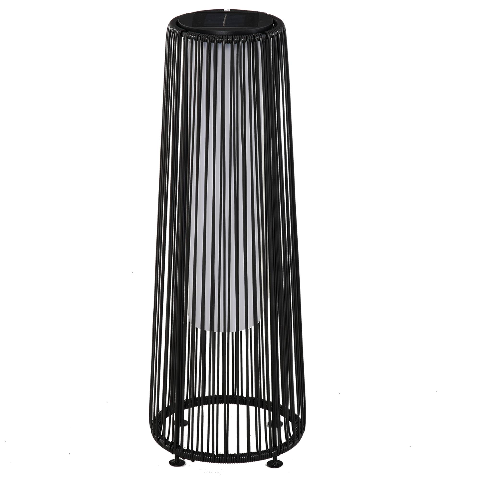 Lampadaire de jardin LED résine tressée noir 21.5 x 21.5 x 61 cm - PANGIVO
