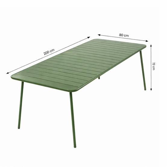 Table de jardin 8-10 places 200cm verte BERGAME - Image 3