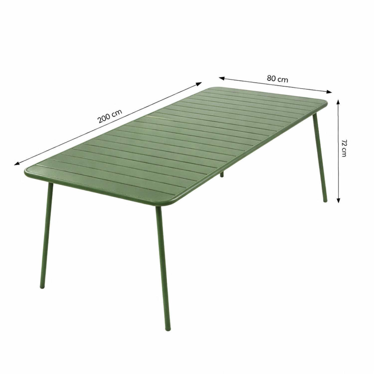 Table de jardin 8-10 places 200cm verte BERGAME - Image 3