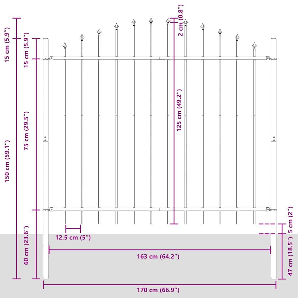 PANGIVO - Clôture jardin acier blanc 170 x 165 cm, Poids :30.2kg - PANGIVO - Image 8