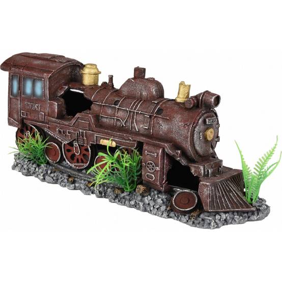 Locomotive rouge HEKTOR. 35 x 10 x 15 cm. décoration aquarium. - Image 2