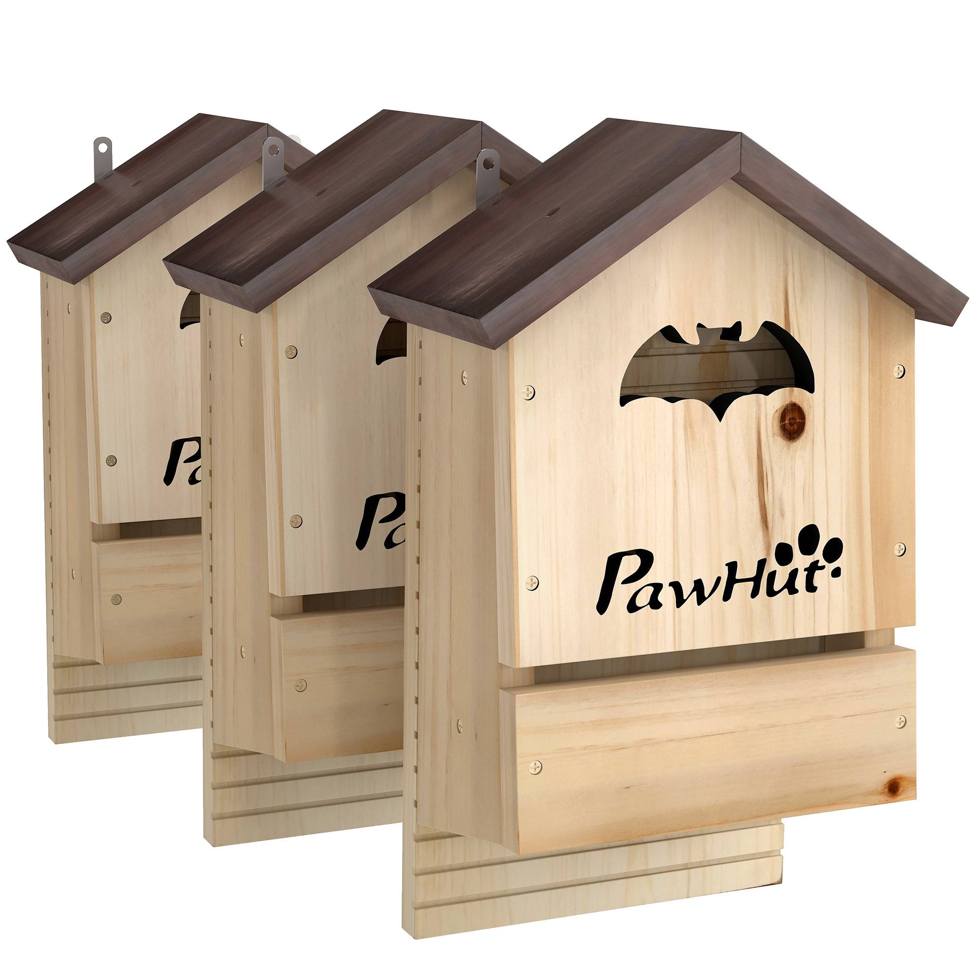 Lot de 3 Nichoirs Chauve Souris en Bois abri à chauves-souris 23 x 9,5 x 36,5 cm effet bois naturel - Image 1