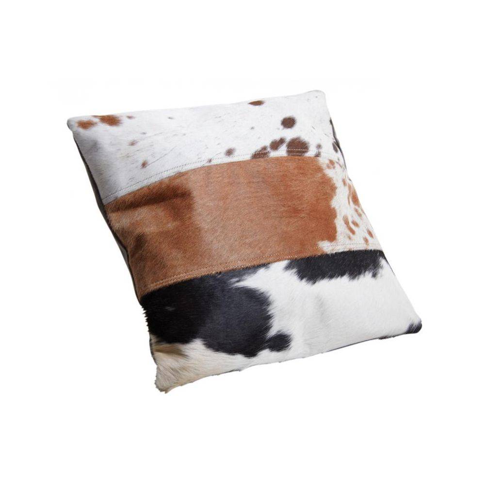 Aubry Gaspard - Coussin en peau de vache véritable modèle aléatoire Tricolore 45x45 - Imagen 3