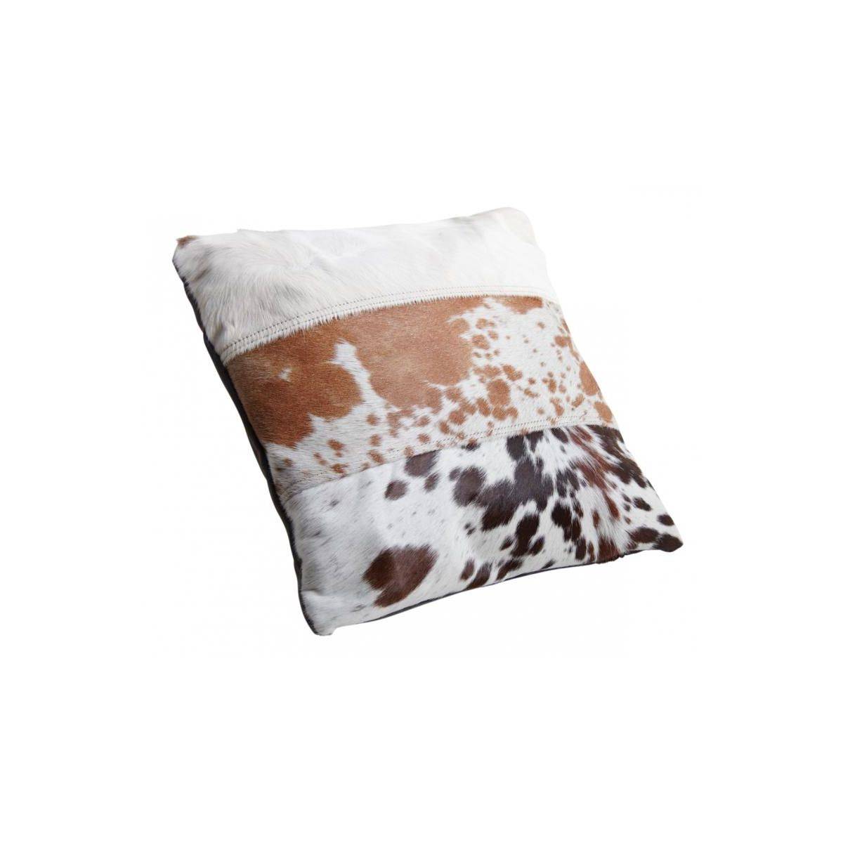 Aubry Gaspard - Coussin en peau de vache véritable modèle aléatoire Tricolore 45x45 - Imagen 1