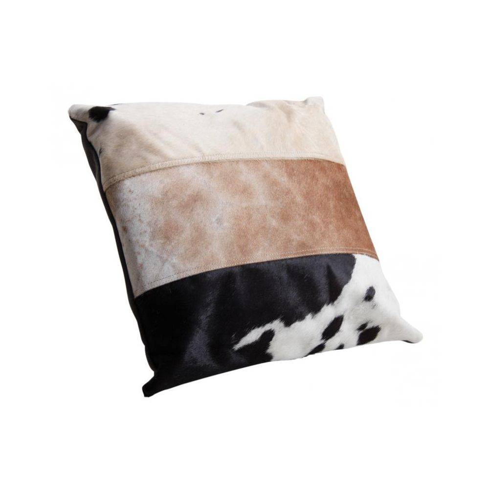 Aubry Gaspard - Coussin en peau de vache véritable modèle aléatoire Tricolore 45x45 - Imagen 2
