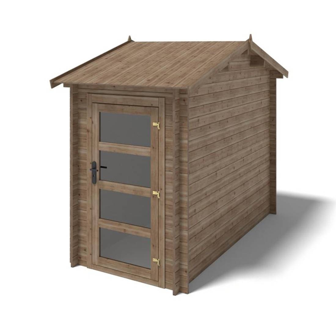 Altanka - Abri de jardin en bois - 4.5m2 - 1.5x3m - Traité - Ep. 28mm - Couleur: marron - DOM673 - ALTANKA - Image 1