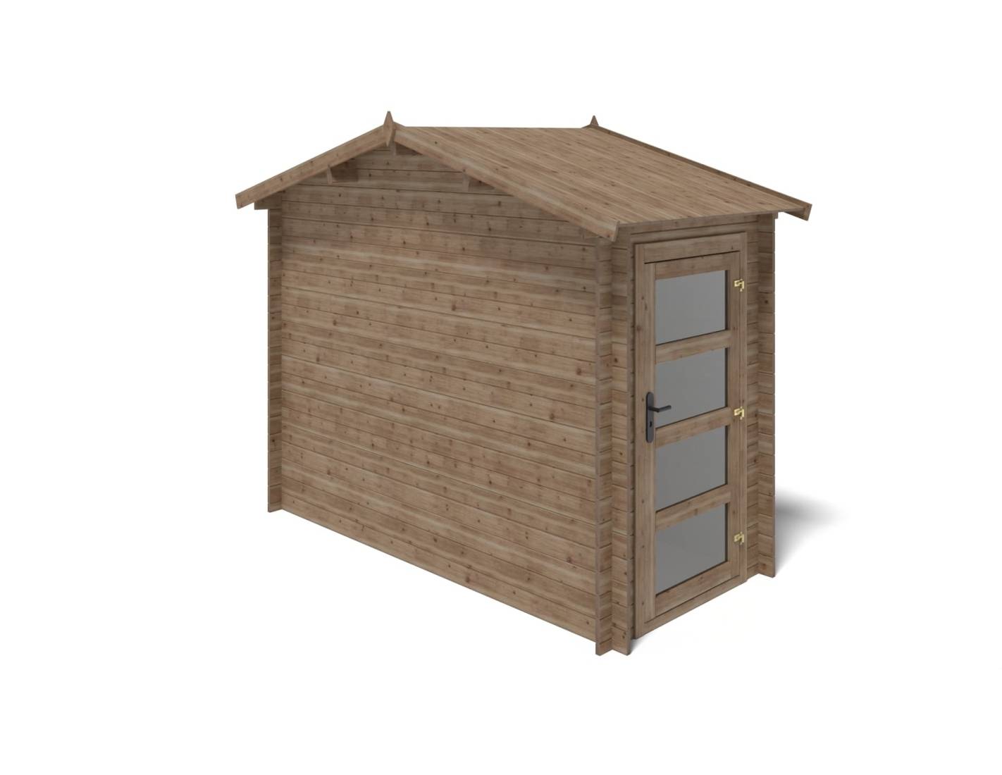 Altanka - Abri de jardin en bois - 4.5m2 - 1.5x3m - Traité - Ep. 28mm - Couleur: marron - DOM673 - ALTANKA - Image 6