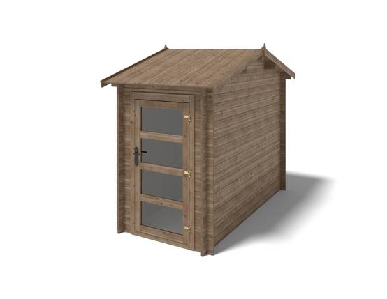 Altanka - Abri de jardin en bois - 4.5m2 - 1.5x3m - Traité - Ep. 28mm - Couleur: marron - DOM673 - ALTANKA - Image 1