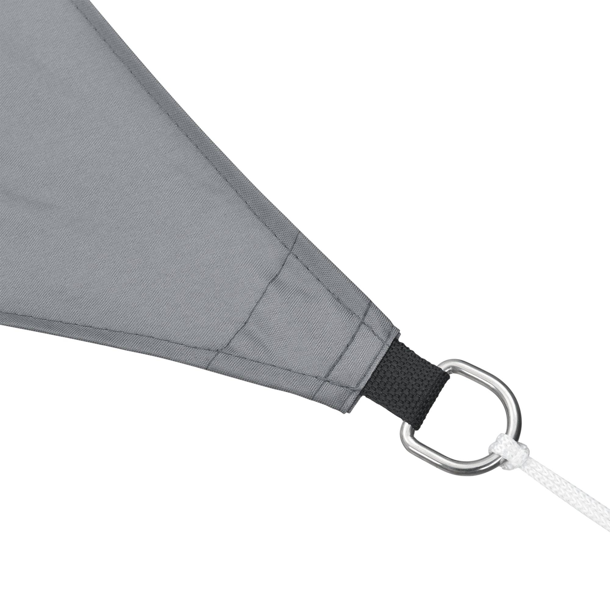 Helloshop26 - Voile d'ombrage toile solaire polyester polyuréthane triangulaire 400 x 400 x 400 cm gris foncé - Imagen 3