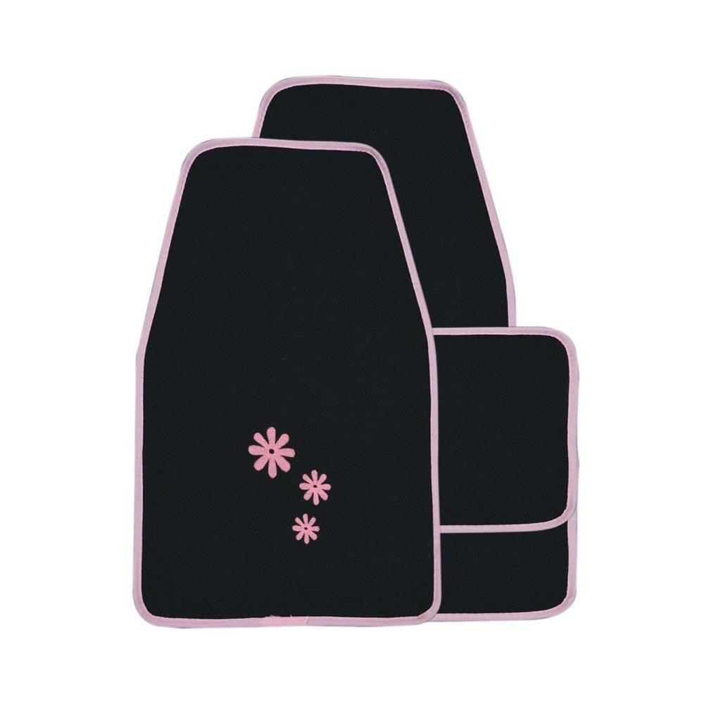 Sans Marque - Housse de siège auto Daisy Noir et Rose 16 pièces - Imagen 3