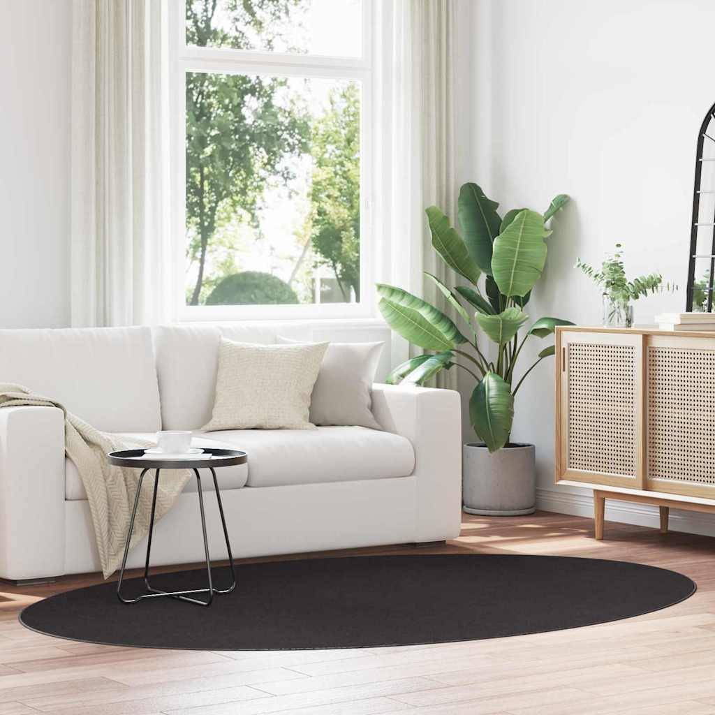 Rururug Tapis Ovale 100x160 Cm Lavable - Abstrait Or Noir Pour Salon, Salle à Manger Et Bureau
