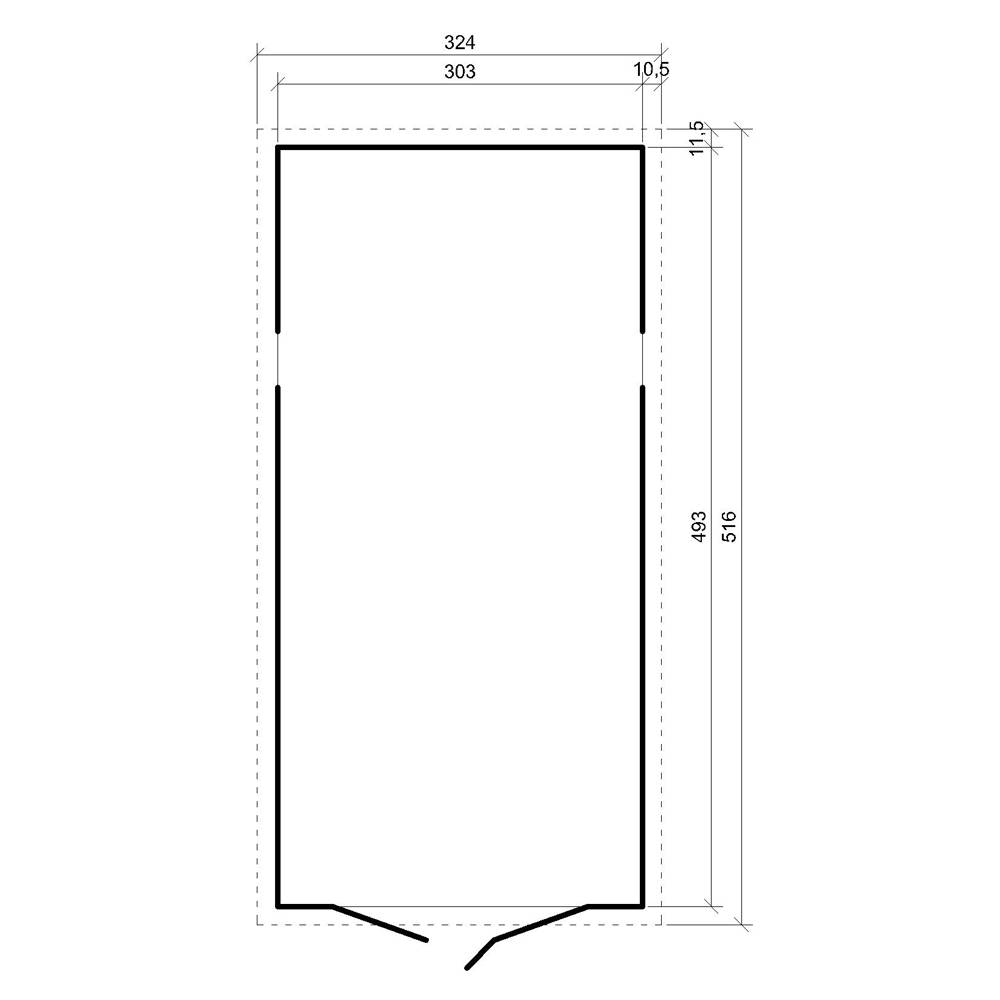 Timbela - Garage en Bois Naturel H222x516x324 cm/15 m² - Chalet - Atelier de jardin - Rangement pour vélos, remise à outils - 17 mm d’épaisseur - Timbela M101 - Image 7