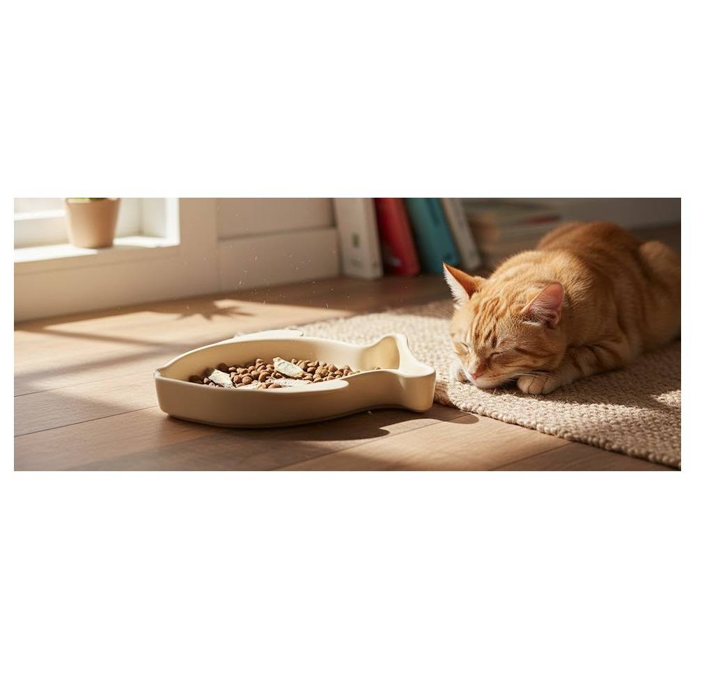 Gamelle pour chat 17 cm Fishie beige - Image 4