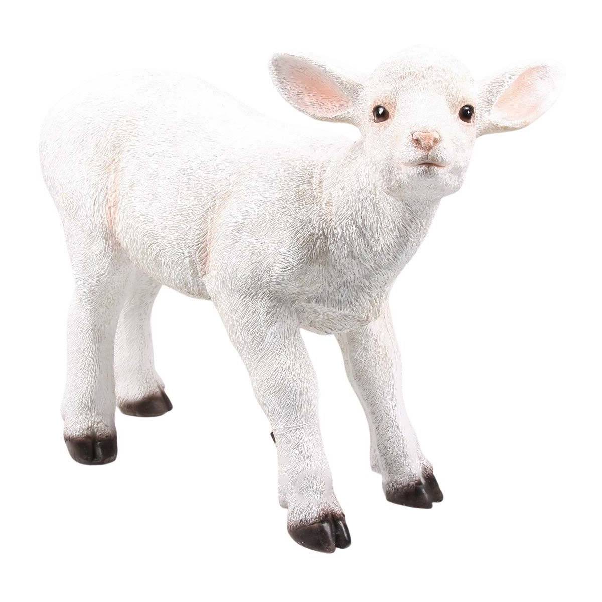 Farmwood Animals - Agneau blanc en résine Debout - 52 x 21 x 42,5 cm - Imagen 1