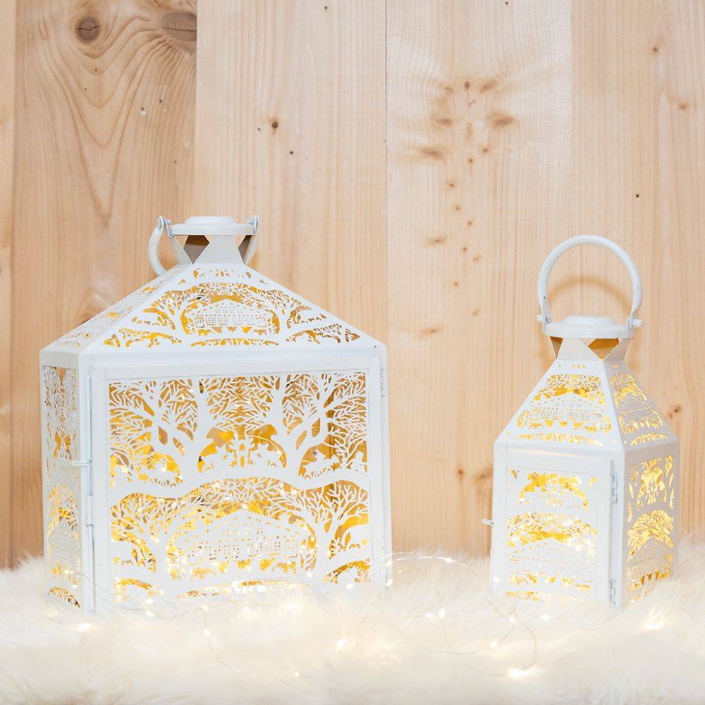 Aubry Gaspard - Lanterne carrée en métal blanc - Imagen 2