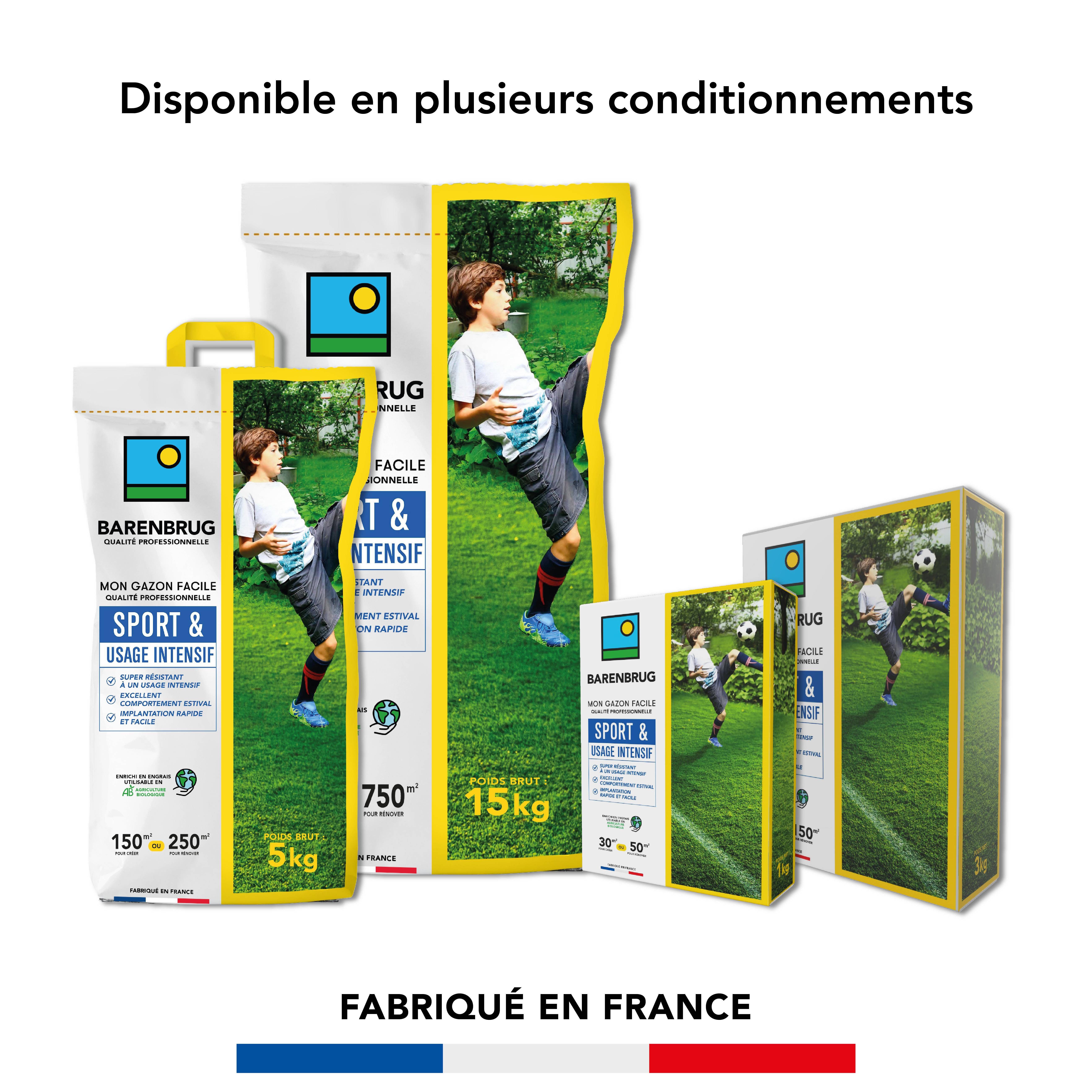 Gazon Sport & Usage intensif - Super Résistant - Excellent Comportement Estival - Implantation Rapide et Facile - 3KG - BARENBRUG - Image 5